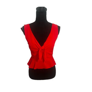 Gianni Bini Women's Red Peplum Blouse Size 6